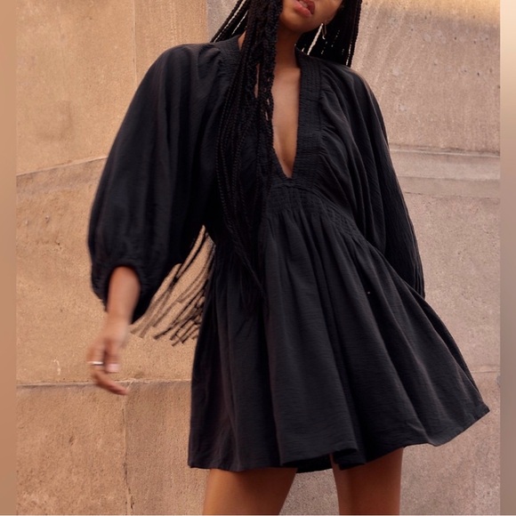 Free People Dresses & Skirts - Free People Black For the Moment Mini Dress size M